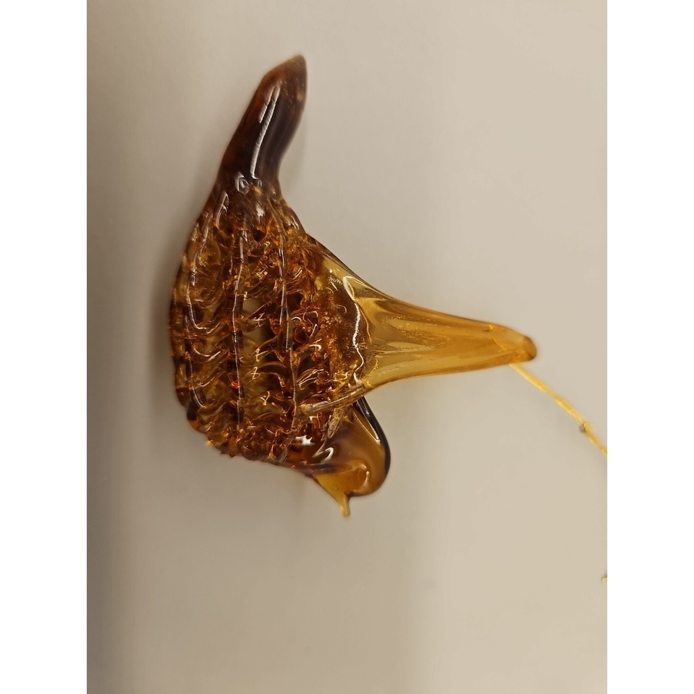 Amber Glass Vintage Flying‎ Bird Ornament